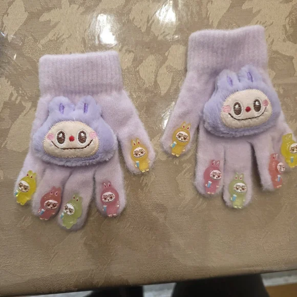 NEW  Kids Gloves with Labubu Design.(Please Private Message Me Specific Color) - Picture 5 of 5